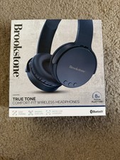 Brookstone Brand New In Box True Tone Wireless Bluetooth Headphones Blue picture