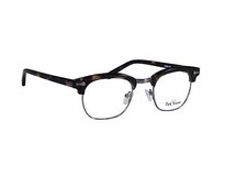 Malcolm X Horn Rimmed Glasses Frames Black Silver Brow-line Vintage Hipster NEW picture