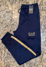 EMPORIO ARMANI $125 Men's EA7 Logo Joggers Sizes XS-XXL Blue Gold AUTHENTIC NEW picture