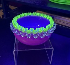 Victorian Cranberry Uranium Glass Bowl  picture