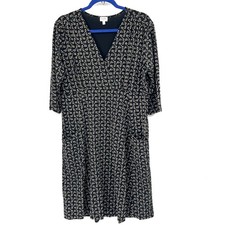 EQL by Kerrits equestrian fit & flare jersey organic cotton dress faux wrap L picture