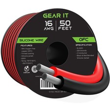 GEARit 16 AWG High Temp Silicone Wire 50 ft Black/Red 2 Conductor picture