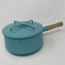 Dansk Kobenstyle Enameled Pot Wood Handle Blue Turquoise Aqua JHQ picture