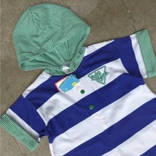 Vintage Oshkosh Boys Striped Shorts Romper 12m NWT Deadstock  picture