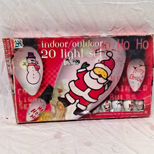 Holiday Time 20-Light Indoor/Outdoor String Lights Santa Snowman, Green Cord picture