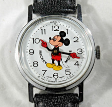 Vintage Bradley Mickey Mouse Watch With Pointing Hands Wind Up 1970s Running picture