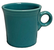 Fiesta Ware Coffee Cup Mug Homer Laughlin HLC O-Ring Handle 10-1/4oz Turquoise picture