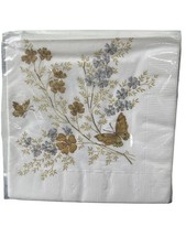 Vintage 15 Rust Craft Brownie Luncheon Napkins Floral Butterfly Estate NEW NOS picture
