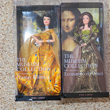 Barbie Museum Collection Pink Label Collector Dolls Klimt & da Vinci Lot 2 12in picture