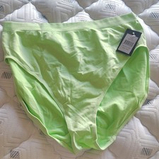 Cacique Women’s Green Solid Cotton Brief Panties Size 26/28  picture