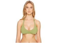NWT Seafolly Active D-Cup Tri Bra (Moss) Women's Swimwear Size US 8 picture