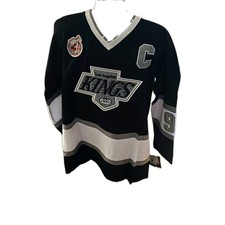 CCM Los Angeles Kings Black/Gray/White #99 Wayne Gretzky Hockey Jersey NHL 3x picture