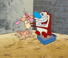 Nickelodeon REN AND STIMPY Animation Art Sericel Cel ALL CHOKED UP picture