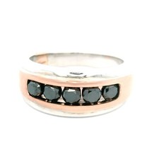 Pnina Tornai 14K White & Rose Gold Natural Round Black Diamond Band MSRP $2,400 picture