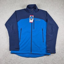 NEW Marmot Mens Medium M3 Softshell Jacket Blue Full Zip Breathable Outdoor Coat picture