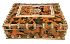 Original Antique 19 Century Anglo Indian Tortoise Shell Jewelry Box. picture
