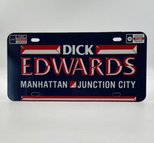 Dick Edwards Ford Dodge Chrysler Plastic Advertising License Plate Manhattan KS picture