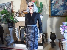 Dolce & Gabbana Black Ruched Silk Skirt & Blouse Set Size IT 40 - US 4 picture