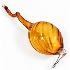 Murano Style Hand Blown Art Glass Chandelier Amber Pod 13.5