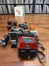Vintage Camera lot Original Camera Lot w/ Flash, Manuals & Carrying Cases picture