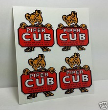 4 Piper Cub Aircraft Co.Vintage Style Airplane Decals / Vinyl Stickers 2.25 inch picture