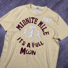 Grail Rare Abercrombie & Fitch Mens Muscle Fit yellow Graphic Logo Crew Neck M picture