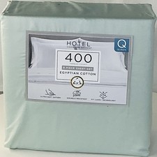Hotel Signature Egyptian Cotton 400 TC 6 Pc QUEEN Sheet Set Misty Blue -PO picture