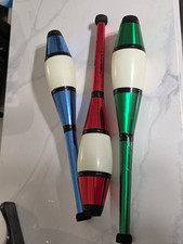 Zeekio Pegasus Glow in the Dark Juggling Clubs Mixed Set of 3 Blue Red Green picture