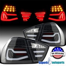 Fits 2006-2008 BMW 3 Series E90 4Dr Sedan Black Tube LED Tail Rear Brake Light picture