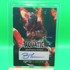 Leaf 2025 Optichrome Football Aquatic Bhayshul Tuten #A-BT1 Auto 1/1 picture