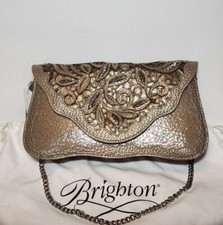 BRIGHTON PERLITA CATCH THE MOON 3D EMBELLISHED LEATHER APPLIQUE SHOULDERBAG $290 picture