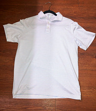 Peter Millar Crown Comfort Pima Cotton Polo Shirt S Striped Pink Blue Unbranded picture