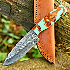 Custom Hand Made Damascus Hunting Knife / Hand Forged Damascus Steel Blade 2967 picture