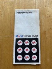 Vintage 1971 Mobil Pennsylvania Travel Road Map Gas Oil Fold-Out Color USA picture