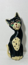 VTG Hand Carved & Painted Wooden Folk Art Rustic 9.5