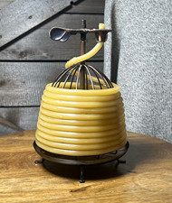 Vintage look Candle By The Hour Coil Candle Copper Tone Stand Courting Candle picture