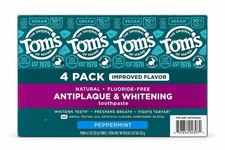 Tom's of Maine Antiplaque Whitening Toothpaste Fluoride Free Peppermint 4Pk 1/28 picture