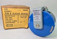 Hubbell 3100R6 Pin & Sleeve Watertight Receptacle 100 A 250V Use w/3100P6 picture