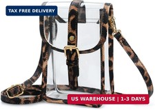 HOXIS Clear PVC Saddle Crossbody Bag for Stadium Approved Womens Transparent Pur picture