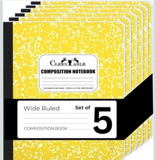  CLEENTABLE Composition Notebook 5 Pack, Wide Ruled , Marble Cover 100 Sheets picture