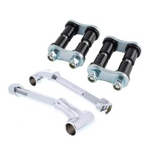 Speedway Front Solid Axle Leaf Spring Perches & Shackles, Chrome picture