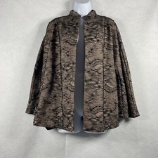 Chico’s OLS Jacket Women’s 4 US 20 Black Blazer Embellished Open Beaded NWT picture