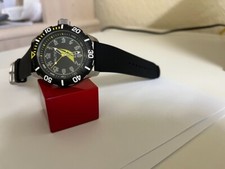 NOS Nautica NAI08513G NSR 100 silver black Silicone Men's Watch picture
