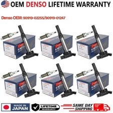 6pcs Denso Ignition Coil & Spark Plug 2005-2022 For Toyota & Lexus 90919-02255 picture