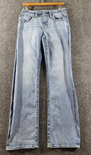 BKE Jake Straight Jean Men 29x32 Lt Wash Whiskering Stretch Cowboy Rodeo Western picture