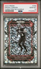 DRAKE LONDON ROOKIE VARIATION NO HUDDLE PSA 10 2022 PANINI PRIZM RC ATL FALCONS picture