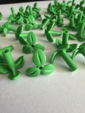 200 BRAND NEW LEGO Green Plant Curved Upright Leaf Tree Three Leaves Pieces LOT picture