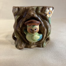 Vintage Maruri Japan Ceramic Bird Tree Stump Planter Figurine Vase Cute Decor picture
