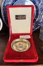 Turkish Land Forces General Ottoman Sultan Mehmet V Silver 5 Kurus Coin Dish picture