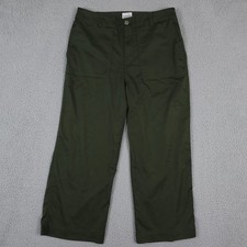 Chicos Pants Womens 1 US 8 Green Lightweight Patch Pocket Cropped Casual Stretch picture